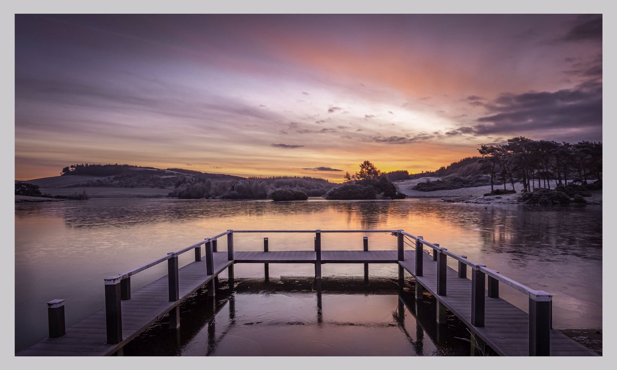 Sunrise on Tuesday last week at a frozen Knapps Dam, Kilmacolm, Scotland. #wexmondays #fsprintmonday #VisitScotland