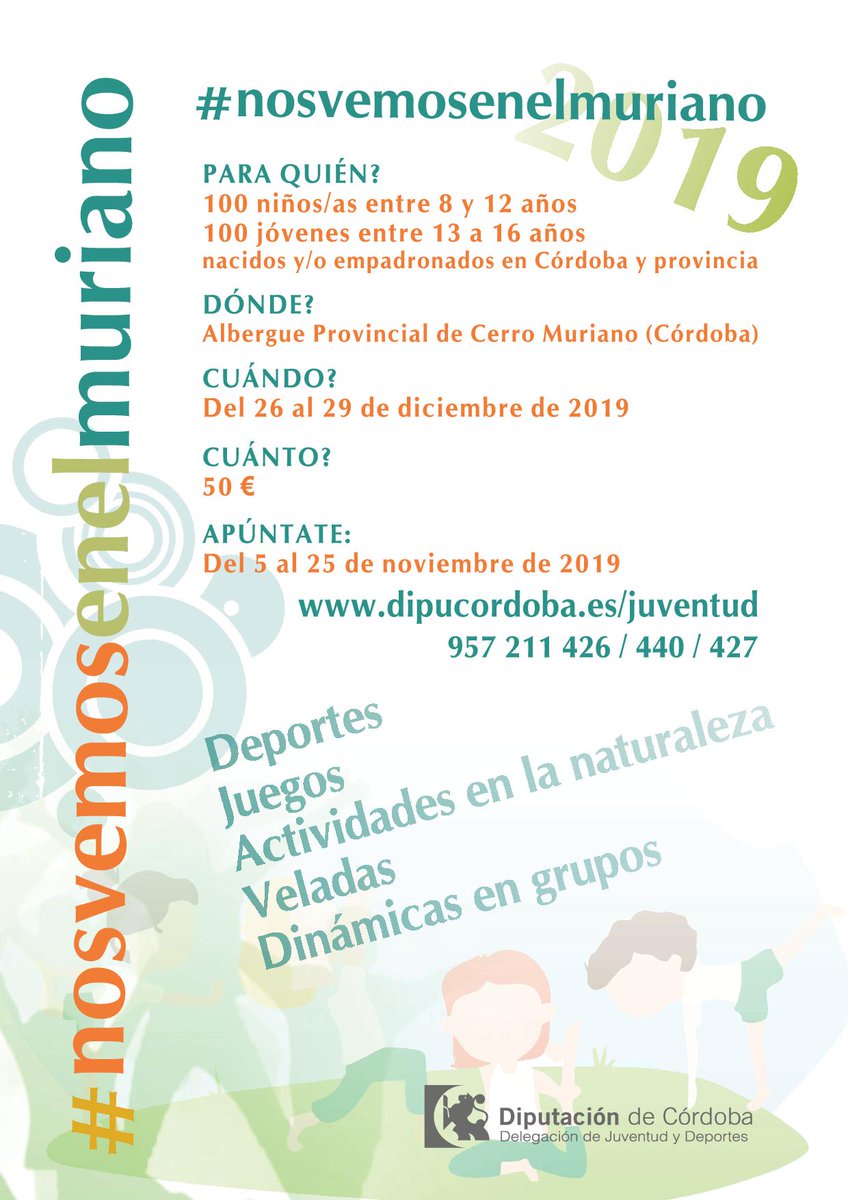 COTL2019's tweet photo. Hoy día 25 es el último día para inscribirte en los campamentos de Navidad de Cerro Muriano, date prisa!! https://t.co/b1RpWvqIFH
