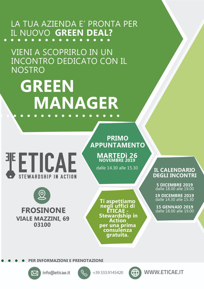 eticaesia's tweet photo. #Savethedate 26 novembre dalle 14:30
#greenmanager
#greennewdeal
#eticae https://t.co/fGGYBGlmPW