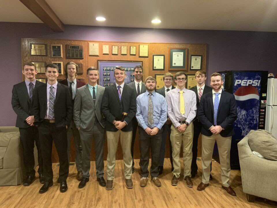 PittStateLCA's tweet image. Congrats to our new High Zeta! 

President- Herman K
VP- Billy M
External VP- Phoenix T
Secretary- Joel M
Treasurer- Jason G
Risk manager- Matt H
Alumni relations- Cale C
Fraternal Educator- Dallas W
Recruitment- Billy M
Ritualist- Dylan P
Scholarship- Nate F
Social- Bennet S