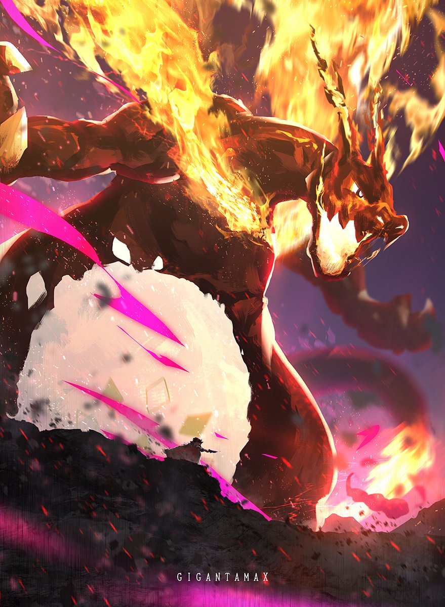 تويتر おつまみ على تويتر ポケットモンスター ソード シールド キョダイマックス Gigantamax 公式発表された時に描いた2枚です 翼まで炎になっちゃうリザードン ロケット団の反応が楽しみなニャース ポケモン剣盾 Pokemonswordshield リザードン
