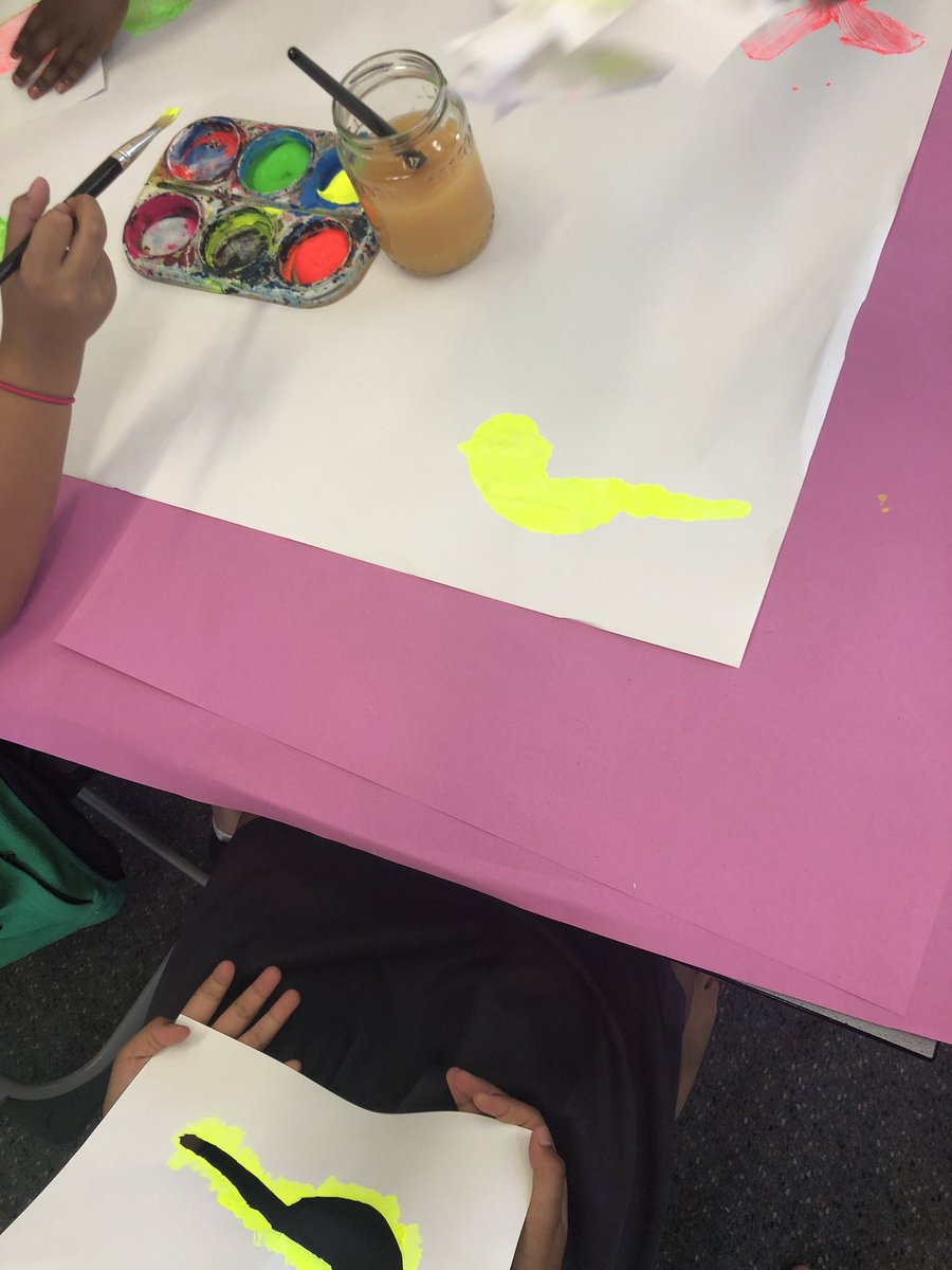 More stencil practice in Room 20 today! Getting ready to create our native forest stencils for our finally piece. <a href="/Hillpark_School/">Hillpark School</a>