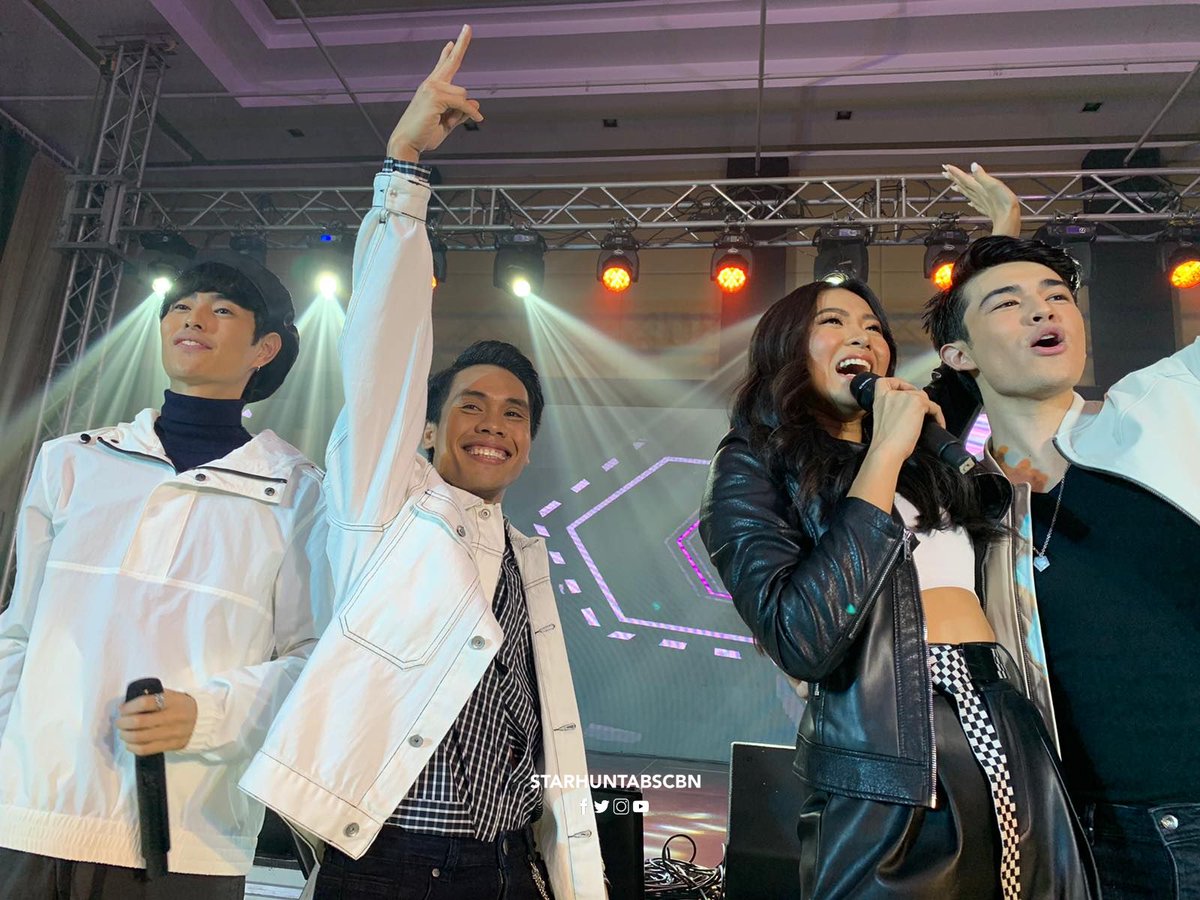 starhuntabscbn's tweet photo. LOOK: Lou, Andre, Yamyam, and Fumiya on stage of the Beautiful LAYF show in Baliuag, Bulacan 🌟 It's a Beautiful LAYF indeed! 💚 https://t.co/m5Cm3yjmlb