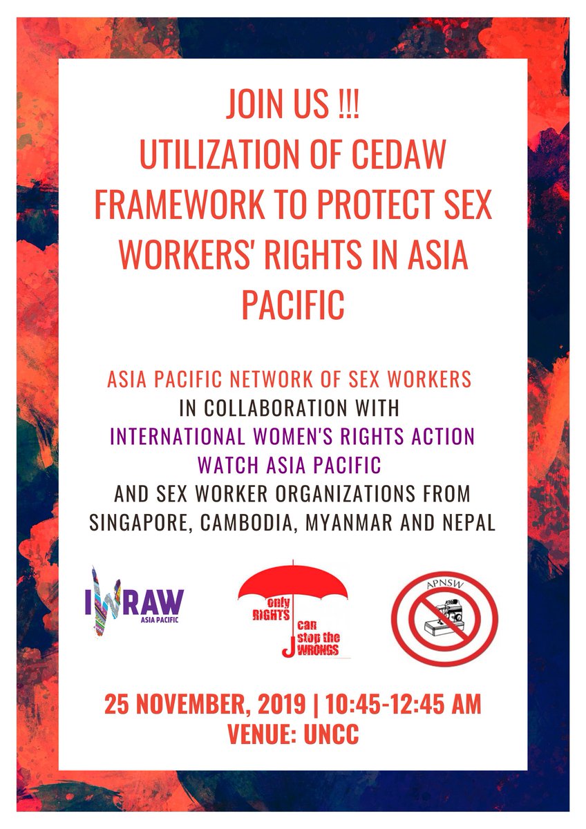 Starting now: our panel discussion at UN Conference Centre in Bangkok with partners from  @apnsw,  @ProjectX_SG, Women's Network for Unity, Aye Myanmar Association & Jagriti Mahila Maha Sangh. What can  #CEDAW offer sex workers in Asia Pacific?  #Beijing25  #FeministsWantSystemChange