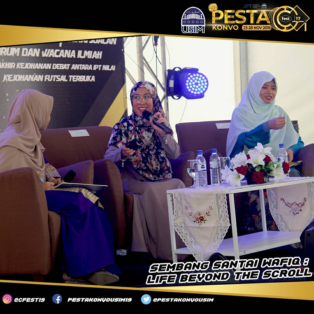 pestakonvousim's tweet photo. [TELAH BERLANGSUNG: LIFE BEYOND SCROLL] 🎓📚
.
Alhamdulillah telah berlangsung forum "Sembang Santai Wafiq: Life Beyond Scroll"
.
Moga bermanfaat untuk semua!

#Cfest17 
#CFESTUSIM2019 
#TogetherStronger https://t.co/xSPwXvEuCA