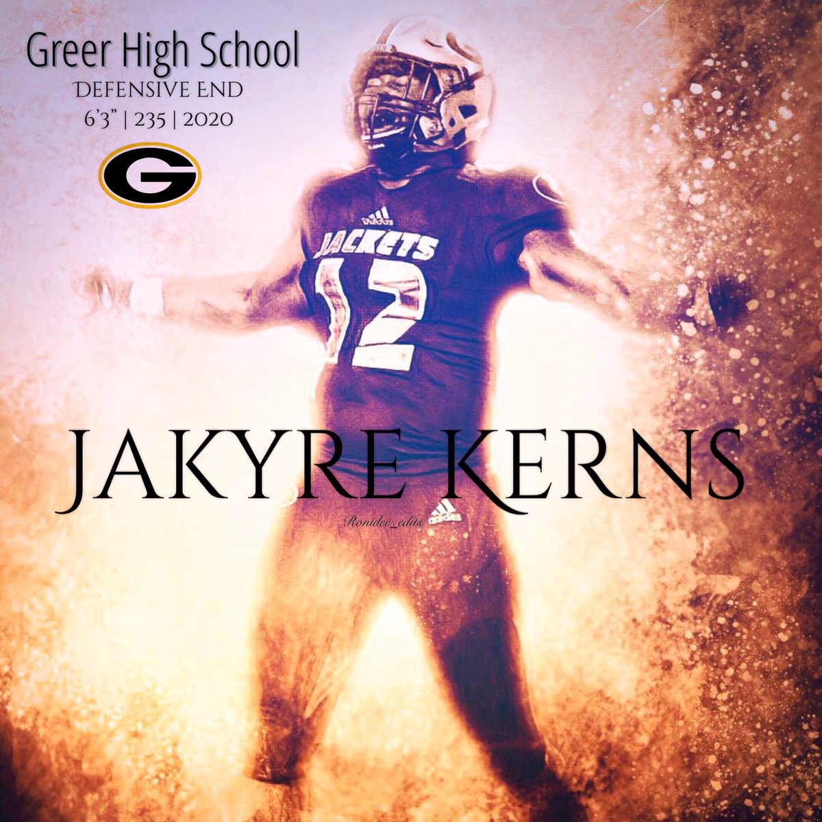 Trust me...you don’t want to feel this sting! 🐝 @GreerRecruits @HighSchoolBlitz @greenviewsport1  #ghsfootball #photoedit