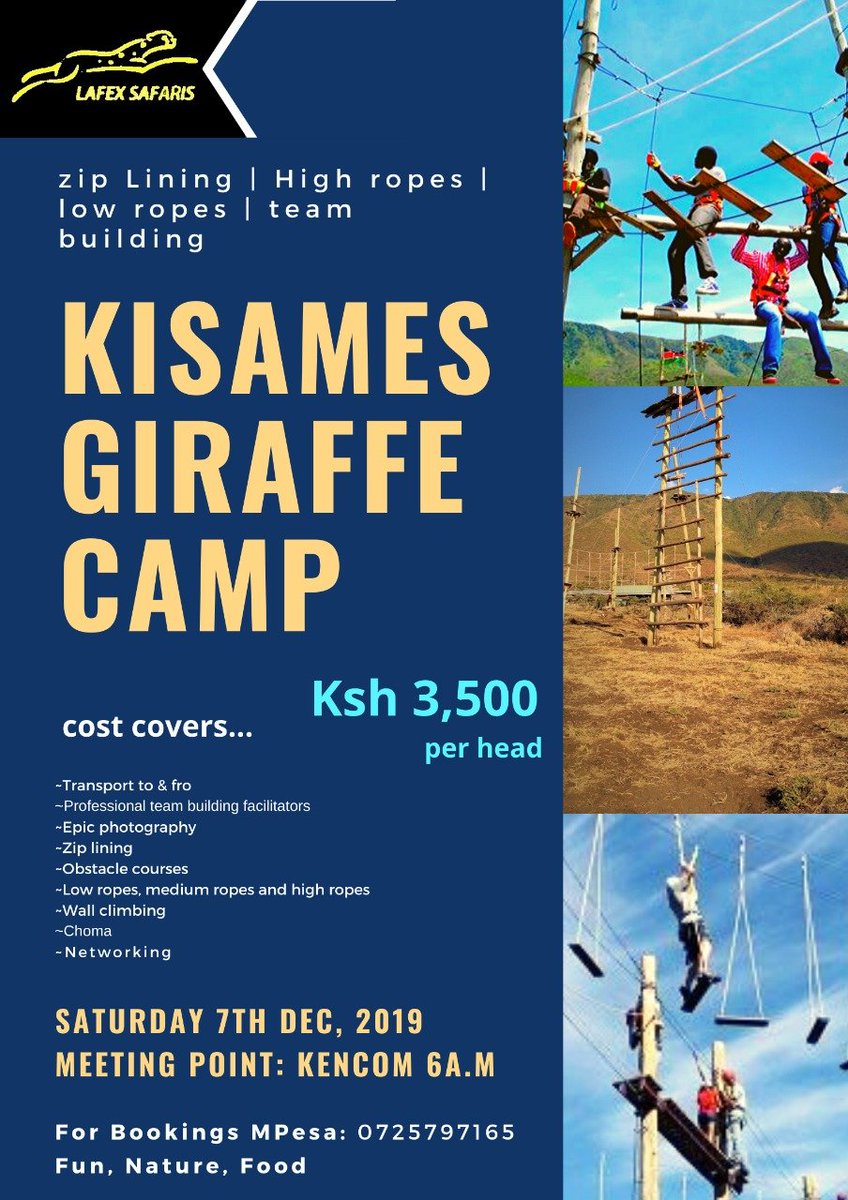 lafexsafariske's tweet photo. Would U like 2 revel in a hair-raising aerial expedition that is guaranteed to get UR heart rate up! BOOK 2DAY $ Join us on 7th Dec 2019 4 a trip To Kisames Girrafe Camp #KOTLoyalsOnly #magicalkenya #KOTLoyals #MUFC #NetizenDriveKE #TembeaKenya #MondayMotivation #MondayMorning https://t.co/WUwaCTIwVE