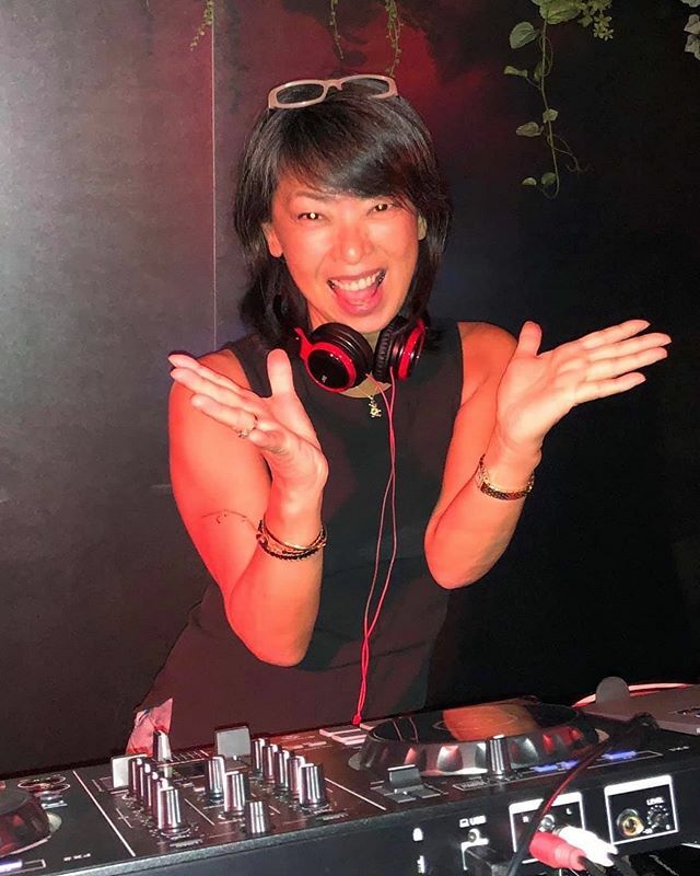 showakayonight's tweet photo. SKN DJ and co-founder Ayano hard at work. Come celebrate our 8 year anniversary at Rhythm Cafe in Shibuya this Thursday, November 28th from 19h-24:30h. Denki Bran Kanpais while supplies last! Viva la Showa! 8 years! https://t.co/ImgxxQlyup https://t.co/ZPDFuaeupf