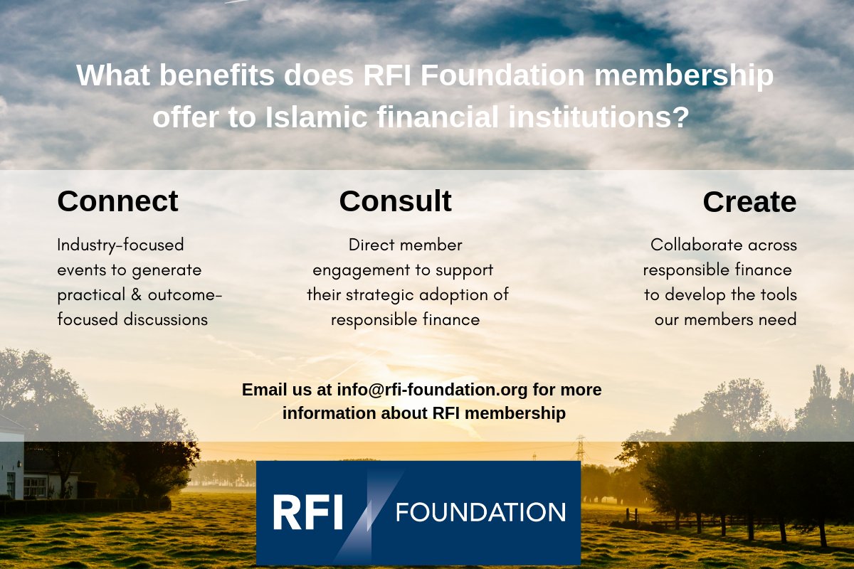 RFIFoundation's tweet photo. The RFI Foundation's membership base is growing as Islamic financial institutions look for new opportunities across the growing responsible finance market.  Contact us for information about how RFI membership can benefit your institution.  https://t.co/iuOC9MTLFk https://t.co/nNgkEgCqNb