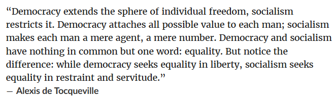 5/ Sounds rather Republican here: “Liberty cannot be established without morality, nor morality without faith.”― Alexis de Tocqueville, Democracy in America