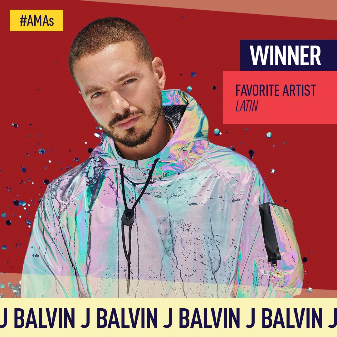 AMAs's tweet photo. BIG congrats to @JBALVIN, your #AMAs Favorite Artist - Latin! https://t.co/uLs6Vj4acd