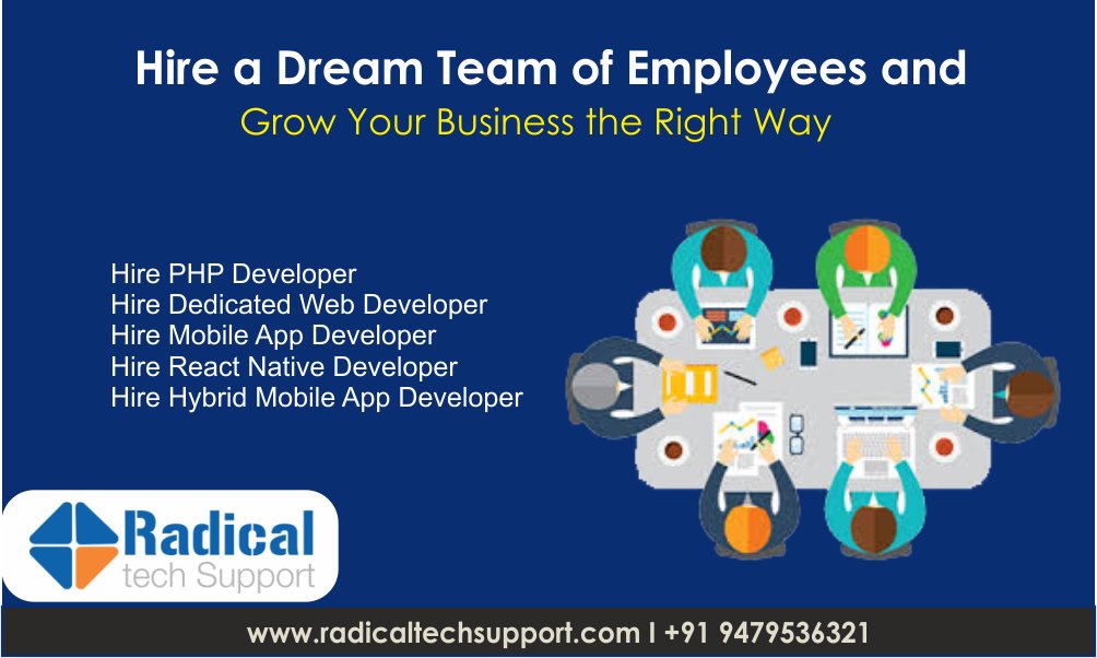 talk2rts's tweet image. Hire a dream team of employee and grow your business the right way.
#hire_php_ developer
#hire_react_native_developer
#hire_mobile_app_developer
#hire_hybrid_mobile_app_developer
Call : 9479536321
