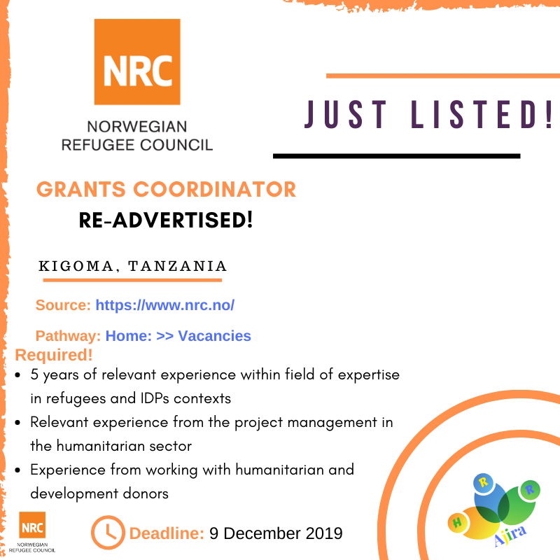 ajirahrr's tweet photo. Employment Opportunity at @DRC_dk 

#JustListed

For Executive Job Search &amp; Employability Services contact us at ajirahrr@gmail.com

#ajira #career #employment https://t.co/N2VKO1IcXL