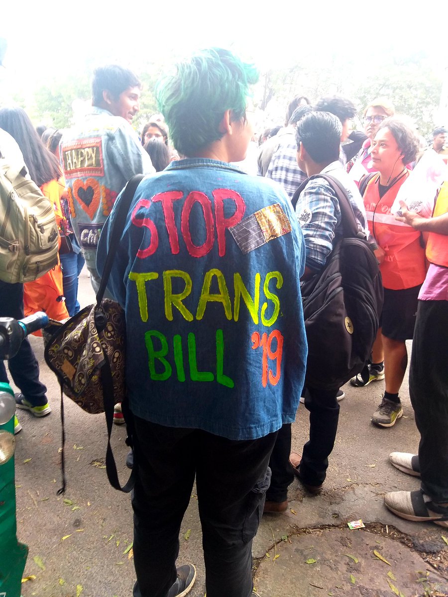 Protests against the #TransBill dominated #DelhiQueerPride2019 #pride2019