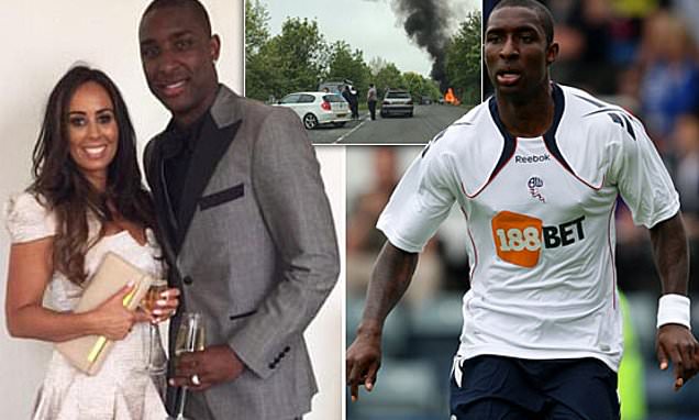 MailSport's tweet photo. Family of tragic ex-Premier League player Jlloyd Samuel accuse his wife of 'faking' his death in fireball car crash for insurance scam and believe he is still alive https://t.co/mGFzb5Uvy0 https://t.co/K8QsuhRoFy