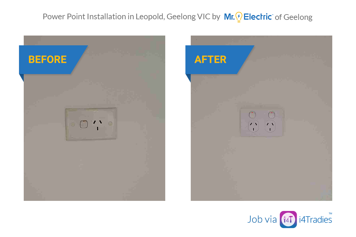 MrElectricGlong's tweet photo. Two are always better than one. Job via @i4Tradies #PowerPointInstallation #Electrician #Geelong https://t.co/n8sRfLOKyb