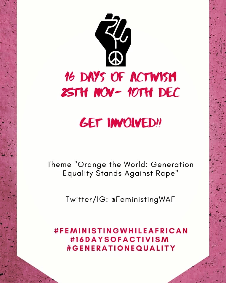 #GenerationEquality #16DaysOfActivism #orangetheworld Lets speak against any form of gender based violence