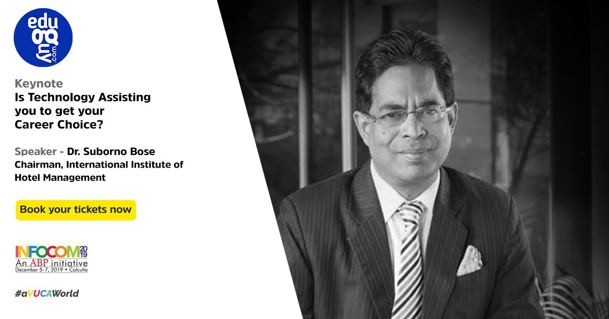 infocomconnect's tweet photo. Dr Suborno Bose will throw light on  how technology can help one find the right career . All that and much more at #INFOCOMCal19, India's most noted Business Technology and Leadership Event. See you there!

To register, click:
https://t.co/kRVyGXHqI6

#WinningInThisVUCAWorld https://t.co/nlaf8C0QP7
