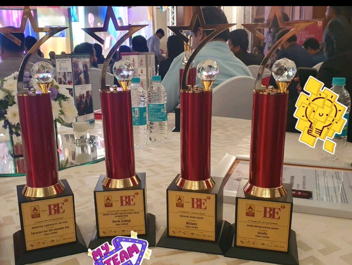 kaustubh124's tweet photo. Well-done Team #Cipla Respiratory @
  ABP brand excellence award
-Marketing campaign -brand of the year Foracort Hain to mumkin hai" 
-Emerging brand -"Nistami" 
-Brand revitalization- " Seroflo" 
-Best use of social media consumer campaign " Berok Zindagi" 
My team. My pride. https://t.co/Ta10XXb4K5