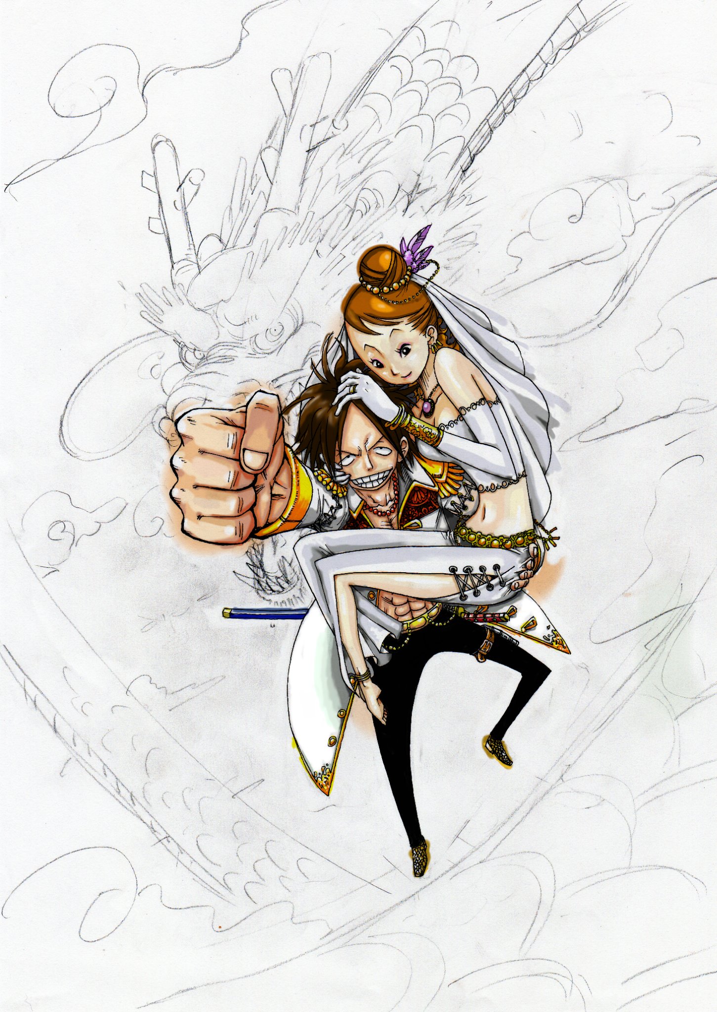 和王 Youtuber ワンピース風 結婚式ウェルカムボード 色を塗り塗り 芸術同盟 芸術同盟のイラスト描きました オリキャラ 友達 ワンピース ワンピース風 ワンピース好きさんと繋がりたい イラスト 結婚式 ウェルカムボード かいてみた 絵描き