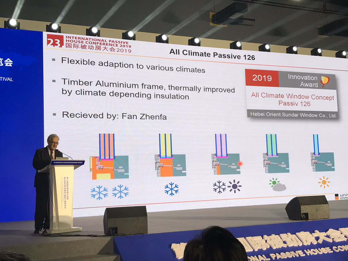 One window did stand out though, and it was notably rewarded via the 2019 Innovation Prize. This ‘All Climate 126’ frame easily morphs from warm to arctic, using the same basic profile. It’s pure product design genius (so simple, yet so obvious.)  #iphc23