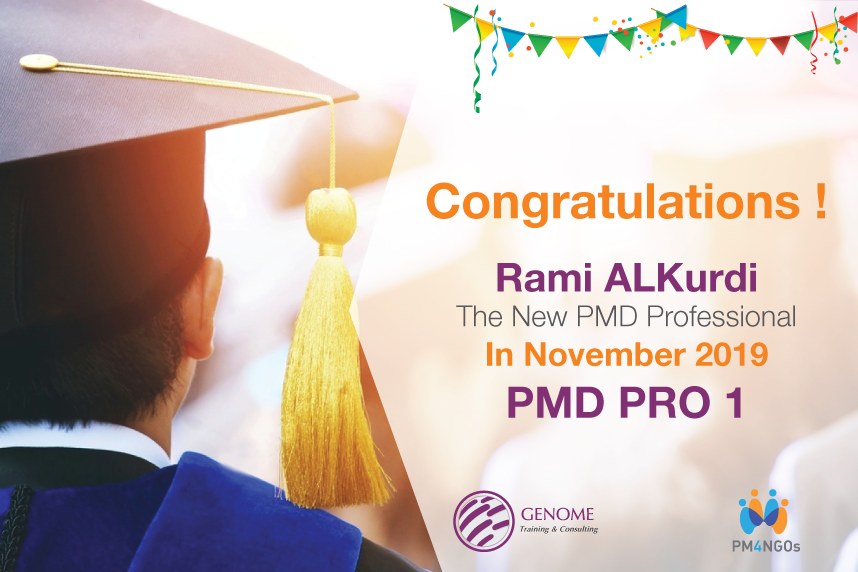 GenomeTraining's tweet photo. We are pleased to announce our new #PMDPRO professional  𝗥𝗮𝗺𝗶 𝗔𝗟𝗞𝘂𝗿𝗱𝗶  🎉🏆

Congratulations Rami for successfully passing PMD Pro 1 exam in November 2019.

Be The Next ,Get Internationally Certified Now🎖️

#GenomeTC #project #Management #NGO 
@PM4NGOs #amman https://t.co/tV3gEG5cHc