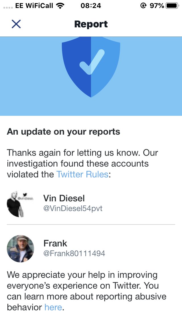 RogueDaters's tweet photo. Two more fake Twitter accounts deleted after being reported ✔️ #thankyoutwitter #roguedaters #fakeprofiles #scammers #callthescammersout #fraud https://t.co/1qDzx0BJoA