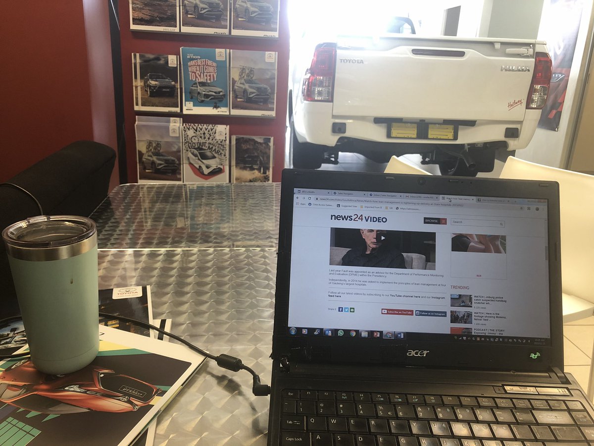 Doing some @Lean_Africa work while waiting for my 30000km service at @halfwaytoyotag #ottery. Always impressed at this place, which has so successfully incorporated #leanthinking into their way of working. #leantransformation @dave_brunt @PlanetLean should be complete in 90mins!