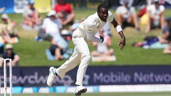 Archer bowling during the test in NZ. 