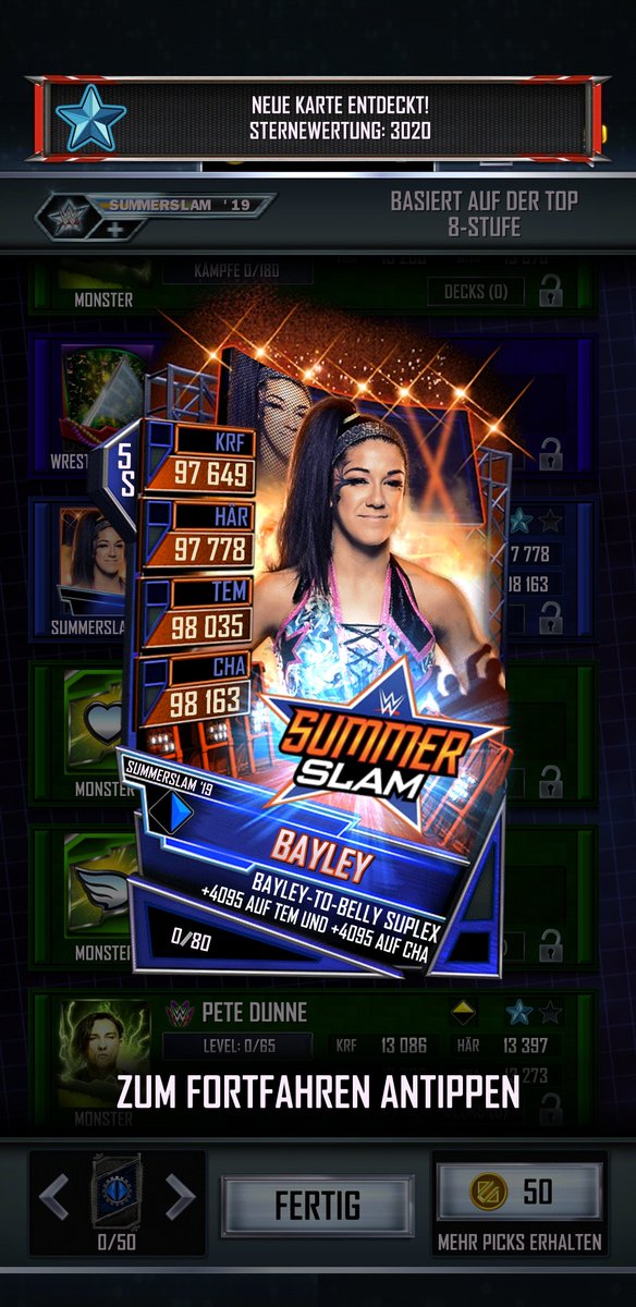 ScorpzJ's tweet photo. Erstmal im Unterricht Bayley gepullt das schmeckt!! 
#WWESuperCard 
@Gianni17182 
@ReneHeusel 
@xBaaz https://t.co/79tIXbeLPU