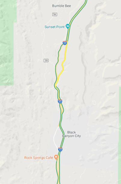 Arizona DOT (@ArizonaDOT) on Twitter photo 2019-11-25 09:01:38 Traffic is clearing up quite well on I-17 northbound north of Black Canyon City. There is now just moderate slowing up to Sunset Point. #aztraffic Traffic is clearing up quite well on I-17 northbound north of Black Canyon City. There is now just moderate slowing up to Sunset Point. #aztraffic
