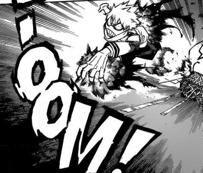 why do these two panels look so funny next to eachother ?!!! here you have todoroki looking all badass and then there is...bakugou ?? 