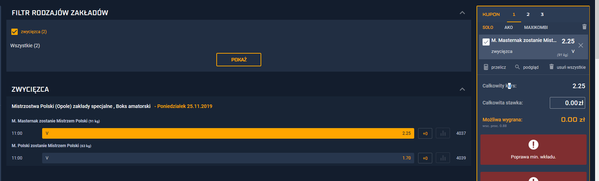 Ten zakład mógłby się nazywać Pierwszy krok Mastera do medalu na IO w Tokio ale musiało być "formalnie" <a href="/Grzegorz_Wnuk/">Grzegorz Wnuk</a> <a href="/stspolska/">STS</a>