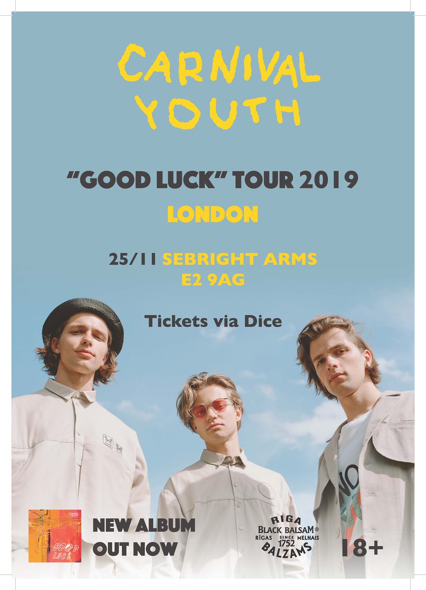 Tonight: @carnivalyouth at <a href="/sebrightarms/">Sebright Arms</a> gonna be magical facebook.com/events/1169992…