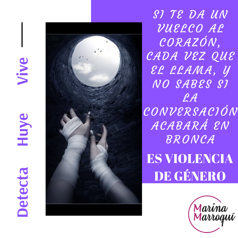 marinamarroqui's tweet photo. Si tu relación está llena de vuelcos al corazón, si tienes miedo cuando suenan las llaves en la puerta, cuando suena el teléfono, cuando escuchas un audio.
Cuando tienes miedo hasta que valoras de que humor viene..
ES VIOLENCIA DE GÉNERO
#DetectaHuyeVive
#25N https://t.co/3dGLDbJ69l