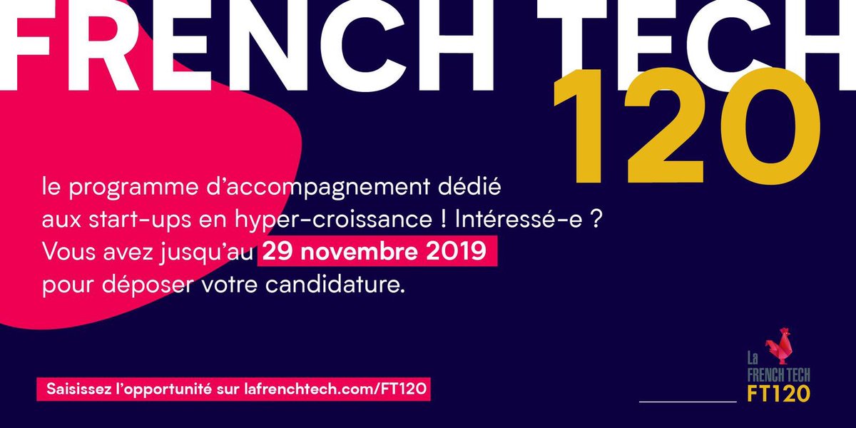 Aux entrepreneurs du numérique partout en France : sautez le pas et candidatez au programme #FT120 et bénéficier d'un accompagnement sur-mesure ! 👉bit.ly/2CLirlZ