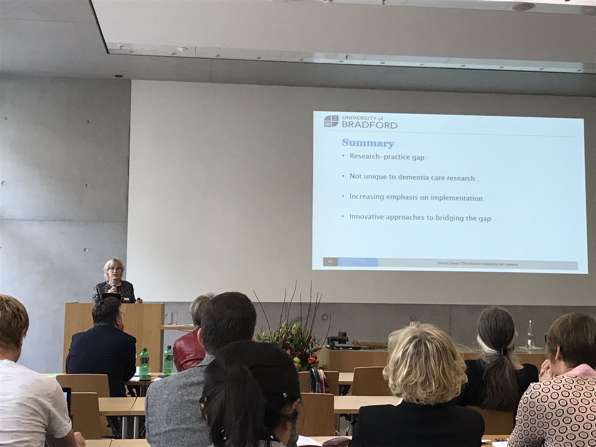 Murna Downs <a href="/MurnaD/">Prof Murna Downs</a> explains the importance of involving “experts by experience” to bridge the research-practice gap #sanktgallen #conference #dementiaresearch