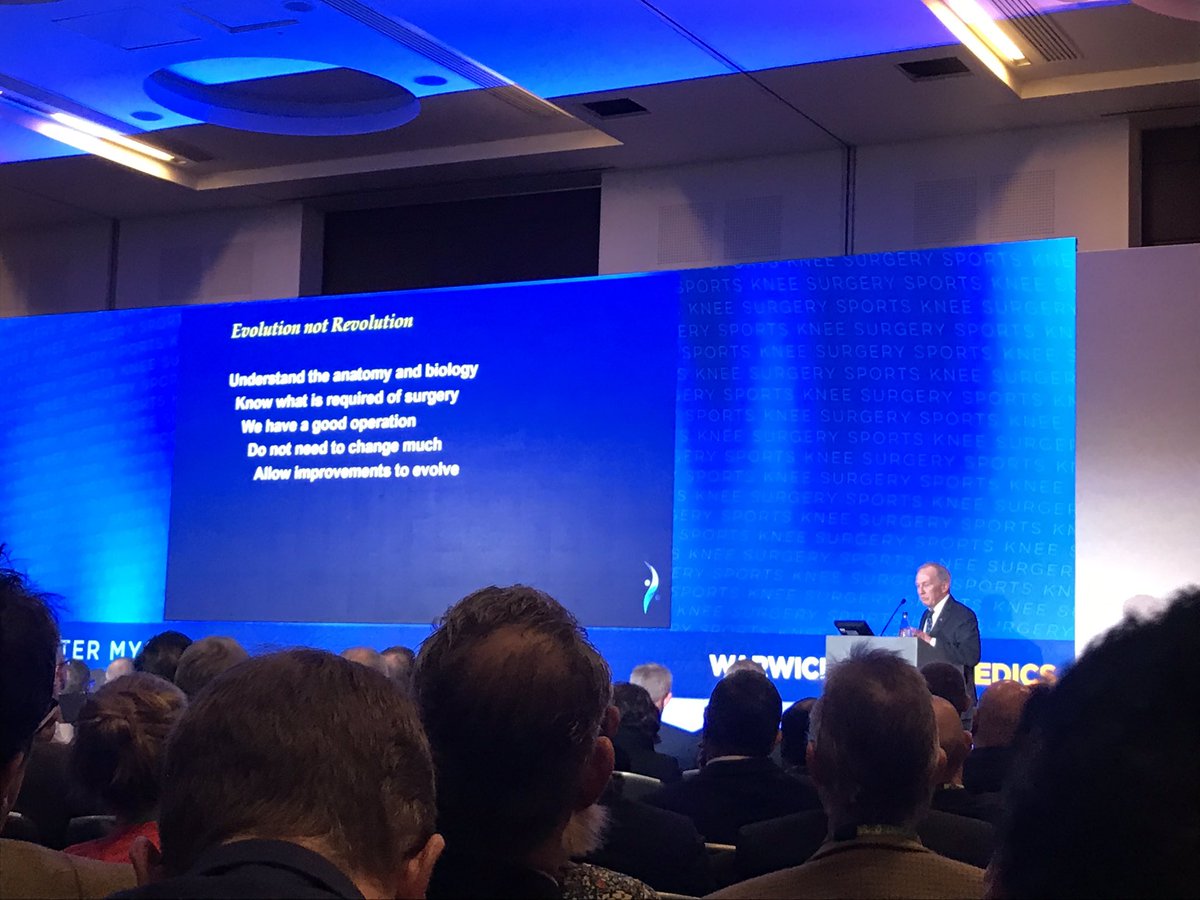 Peter Myers giving a thorough overview of ACL surgery. #evolutionNOTrevolution #SportsKnee19