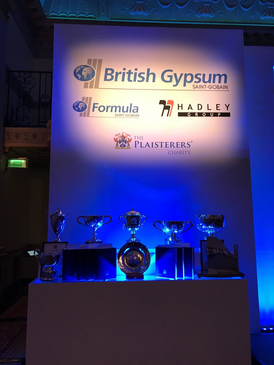 Trophies are polished and ready for presentation today at the #TrainingAwards #thePlaisterers