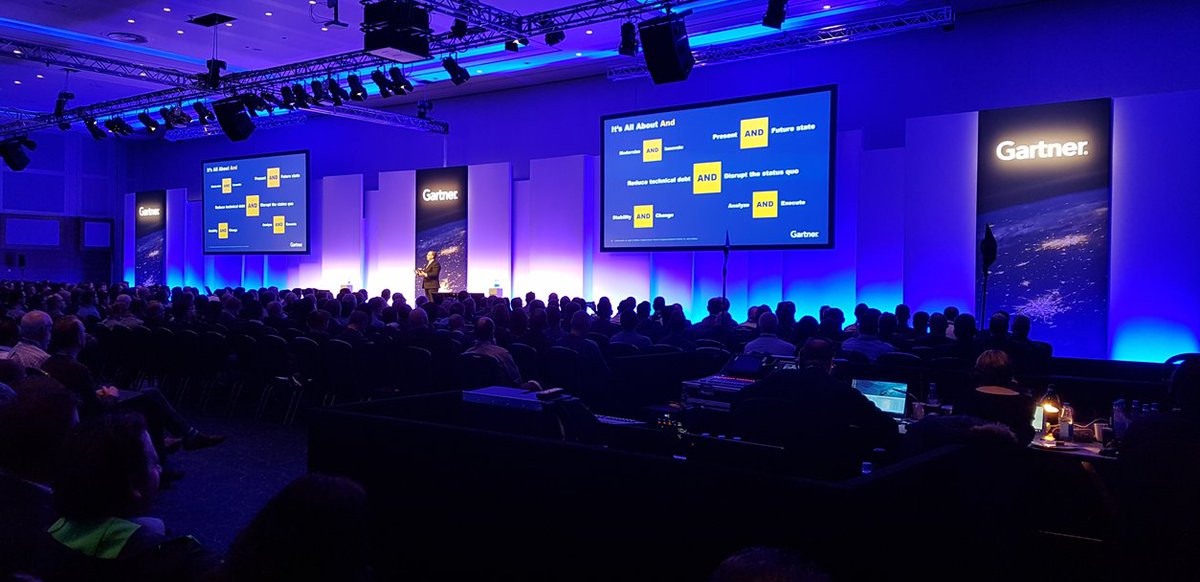 theintercloud's tweet photo. [Live from #GartnerIO] Really interesting keynote by David Cappuccio, Milind Govekar &amp; Dennis Smith: "Reenergize, Revitalize, Reimagine" about the future of #Infrastructure &amp; #Operations #IO2025. https://t.co/QS3iNhuMOY