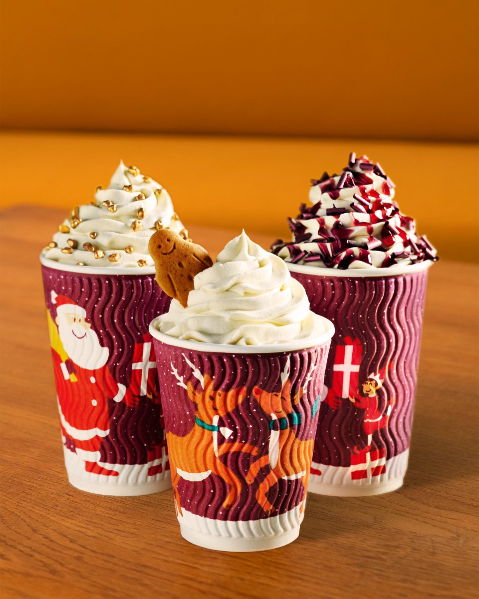 Chocoholics, your wish has come true! Find our Hazelnut Praline, White Choc, Gingerbread and Black Forest Hot Chocs in store now 😍🎅🏻