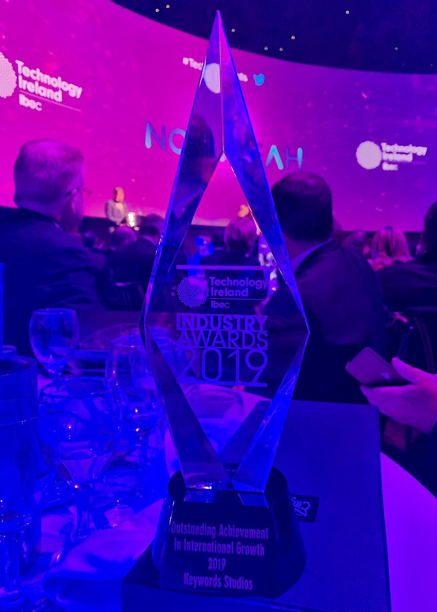 KeywordsStudios's tweet image. We’re proud to announce that we have won "Technology Company of the Year" AND "Outstanding Achievement in International Growth" at the 2019 @technology_irl Awards.A massive congratulations to all Keywordians around the world for helping make this happen!
#techIRLAwards #KWSfamily