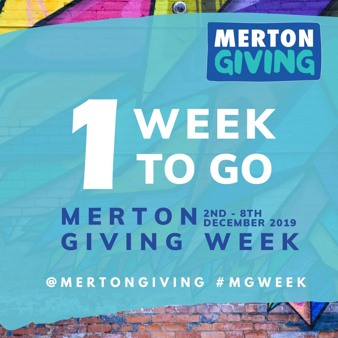 MertonGiving's tweet photo. We are just one week away from Merton Giving Week and there's still time to be part of it.  All money raised will grow the Merton Giving Fund.  We granted £20k to local charities in July.  Help us increase that total. #mgweek #merton #wimbledon  #raynespark #morden #mitcham https://t.co/y0kzYwnpjb