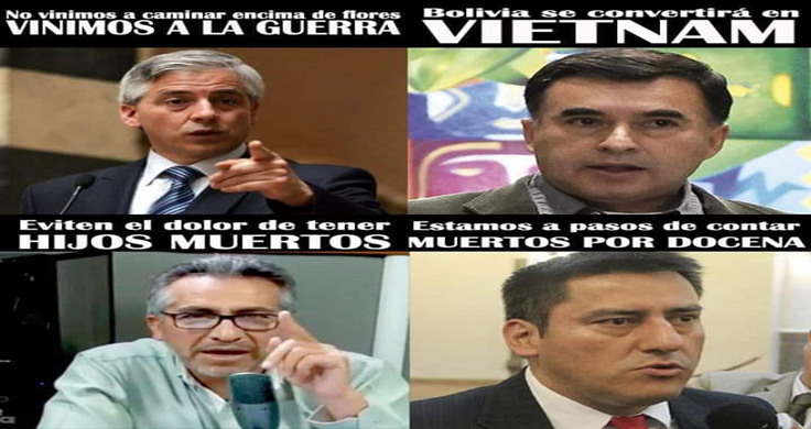 MonicaAparicioA's tweet photo. @CarlosAMontaner #25Nov Gracias por la radiografía a la lucha entre el gobierno interino presidido por @JeanineAnez y el exdictador #MoralesAyma
🔴#Cercada
🔴#GarciaLinera afirma que vinieron a la guerra
🔴Ministros:
▶️Amenaza en convertir a Vietnam #Bolivia
▶️Busca contar muertos por docena
... https://t.co/CfTThiSMRs