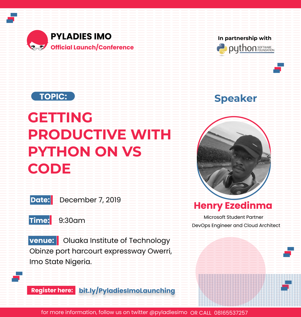 pyladiesimo's tweet photo. Meet our lovely speakers. 11 days to go. Save the date December 7, 2019 @Oluaka Institute of technology owerri 
@femtech @OluakaInstitute @AmadikwaJoy @Joy63416967 @EventsOwerri @loooorenanicole @pro_ndubuisi @Goldncyndy @ewa_jodlowska @Kolokodess @uguru_igwe @PyLadiesChicago https://t.co/VHyDcLG7P7