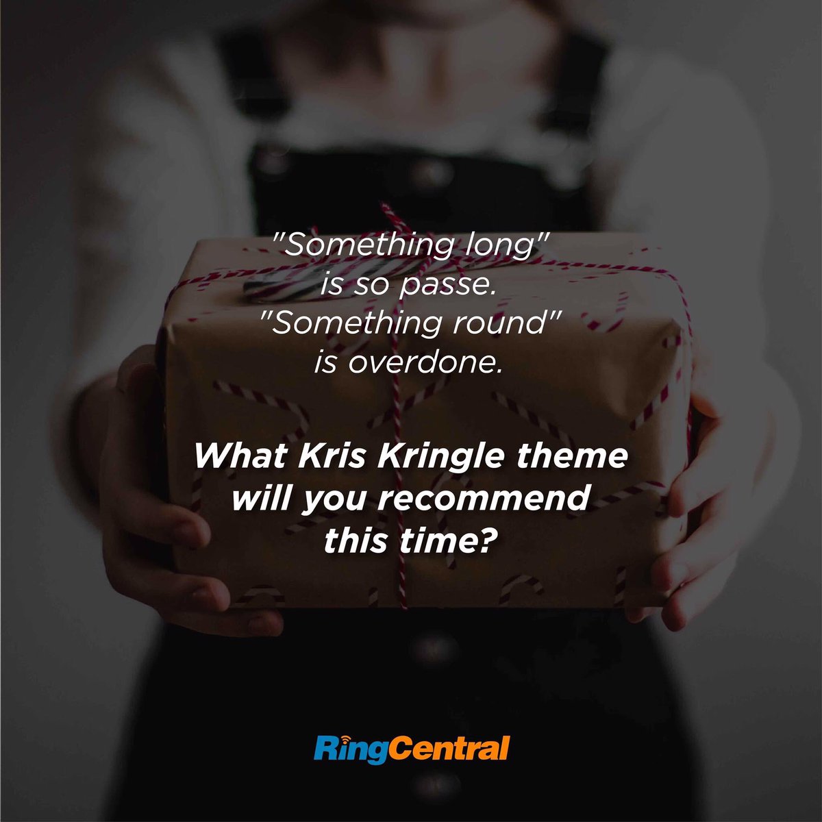 RingCentralMNL's tweet photo. It's the last week of November. Time to start thinking of the highlight of December. Let's shake up our usual Kris Kringle with your most outrageous ideas! https://t.co/H2WkNtTMfN