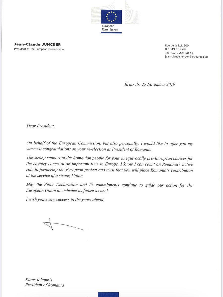 🇪🇺🇷🇴 Congratulations, @KlausIohannis on your re-election as President. The strong support of the 🇷🇴 people for your unequivocally pro-European choices for the country comes at an important time in Europe. I know I can count on #Romania's active role in furthering the 🇪🇺 project.