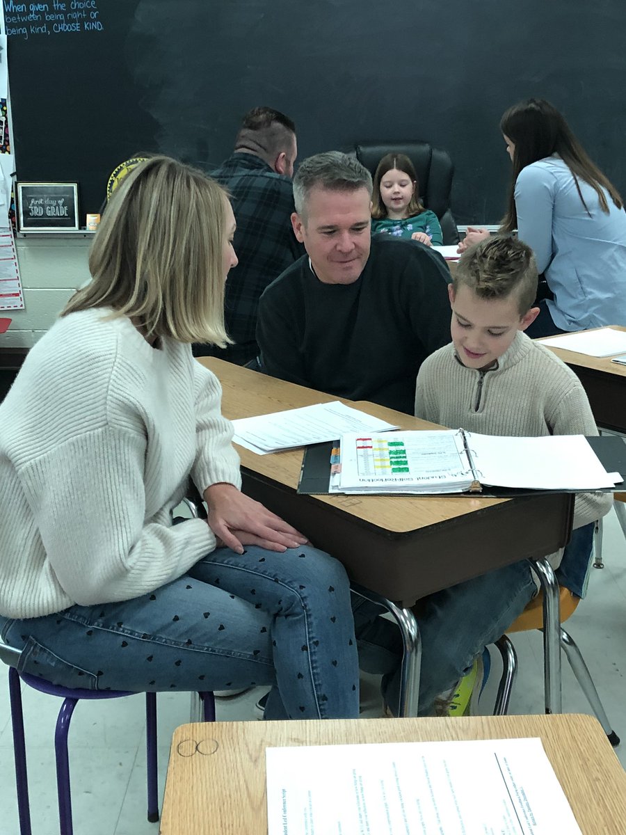 Student led conferences are underway and one <a href="/CloverHillES/">Clover Hill ES</a> leader sat right where she belongs-in the teacher’s chair! #TLIM