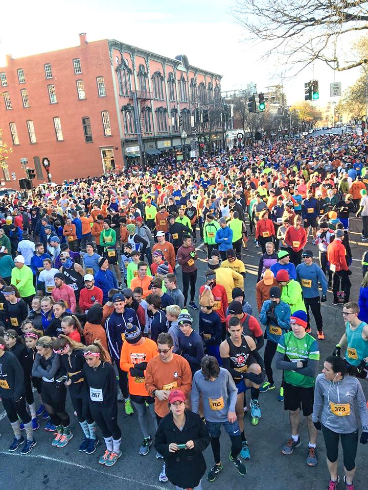 Adksports1's tweet photo. From small beginnings… Christopher Dailey Turkey Trot, Saratoga Springs, NY. Read about some Capital Region Turkey trots at https://t.co/874ns90W4P https://t.co/hmaBcHSRZe