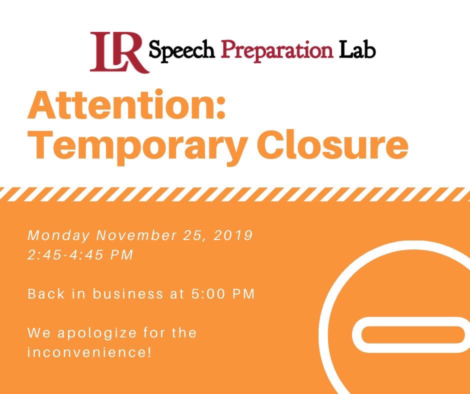 LRUSpeechLab's tweet image. Bears: the Speech Lab will be closed from 2:45-4:45 today for an event. We will be back at 5:00!